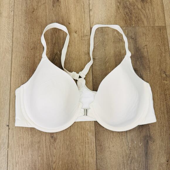 Auden The Ace White Front Clasp Bra Women’s Size 38D - Picture 1 of 6